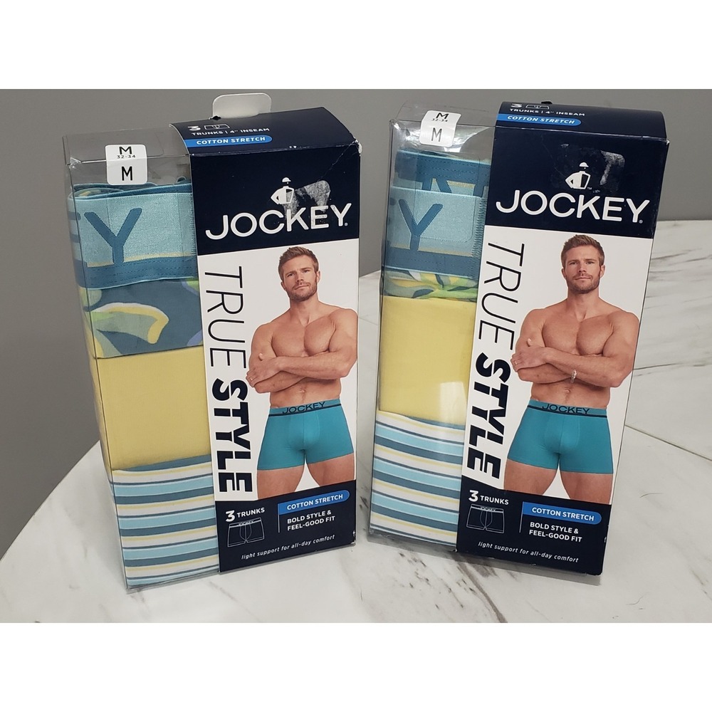 6 PAIR - 3-pack NEW Jockey‎ True Style Cotton Stretch BOXER BRIEF Size MEDIUM